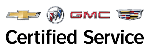 Logos of Chevrolet, Buick, GMC, Cadillac with "Certified Service" text below.
