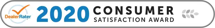 DealerRater 2020 Consumer Satisfaction Award badge with a checkmark logo.